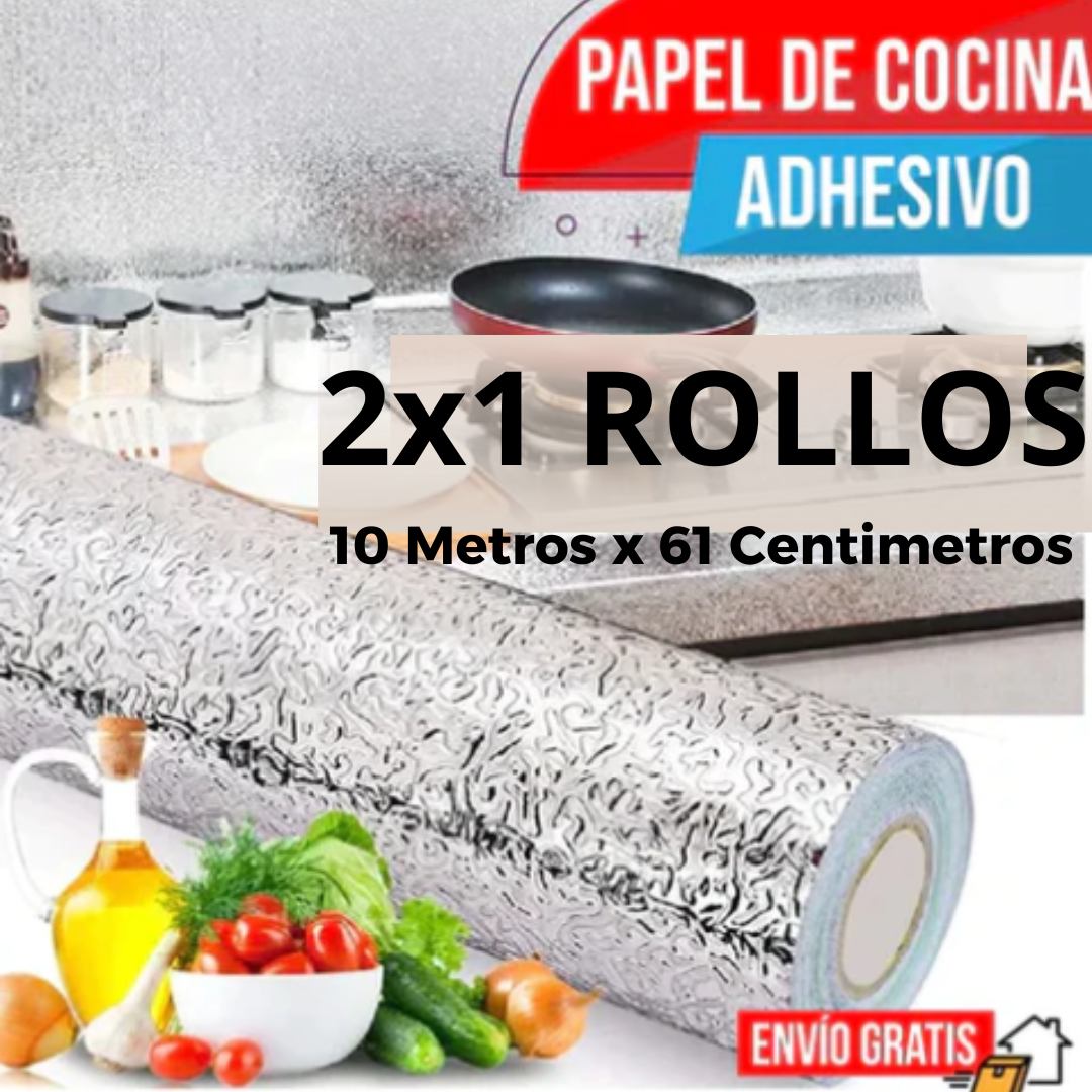 Papel Aluminio Adhesivo De Cocina X2 ROLLOS